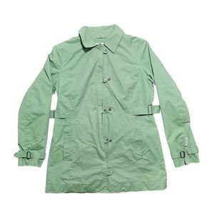 COLUMBIA Womens Light Weight Full Zip Snap Front Green Jacket Coat Size Small